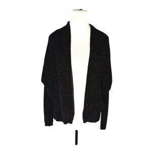 Neiman Marcus Black 100% Cashmere Open Front Cardigan Sweater Size M